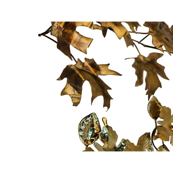 Vintage Retro Metal Gold Fall Towned Leaf and Butterfly Wall Art Decor Set of 3 - Picture 7 of 9